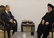 Le général Michel Aoun chez sayed Nasrallah