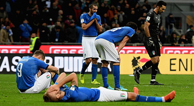 Foot: l’Italie hors du Mondial 2018, du jamais vu depuis 1958
