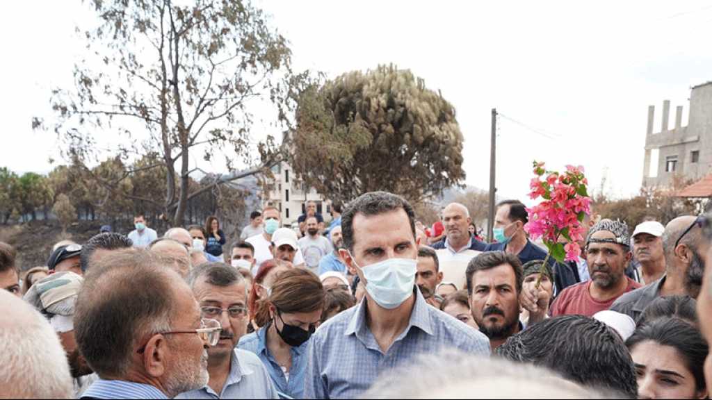 Le président Assad parachève sa tournée dans les zones endommagées par les incendies