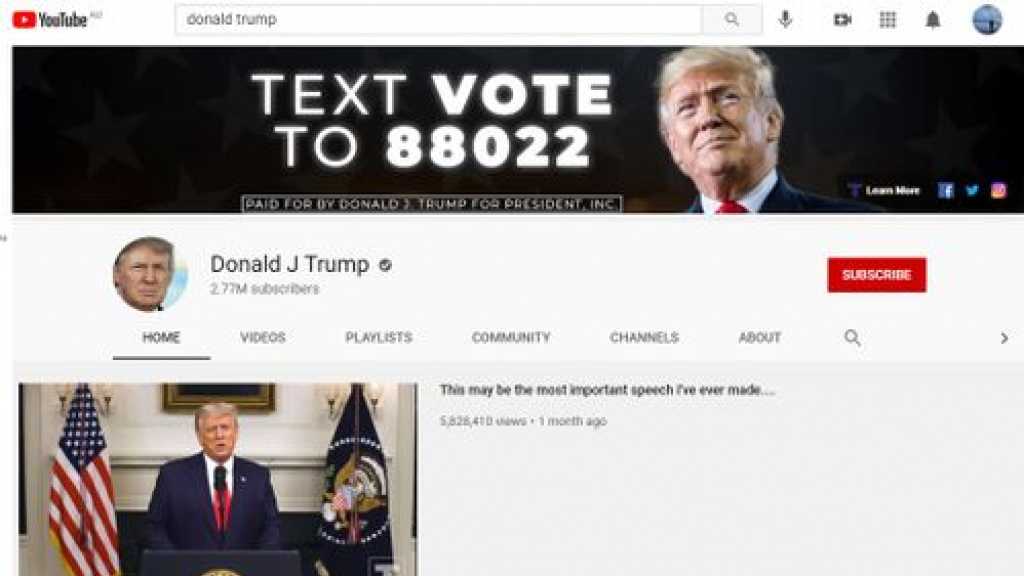 YouTube suspend indéfiniment le compte de Donald Trump