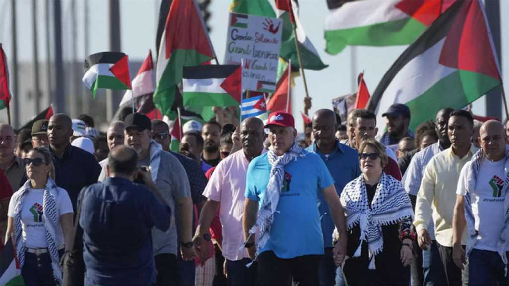 Cuba: Vaste manifestation pro-palestinienne en présence du chef de l’Etat